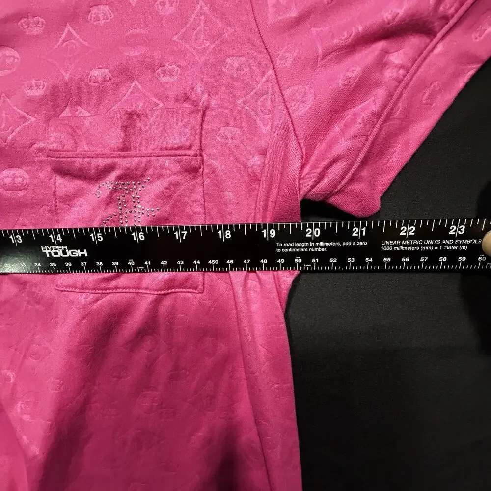Juicy Couture Pink Velour Rhinestone PJ Shorts Set Womens XL
